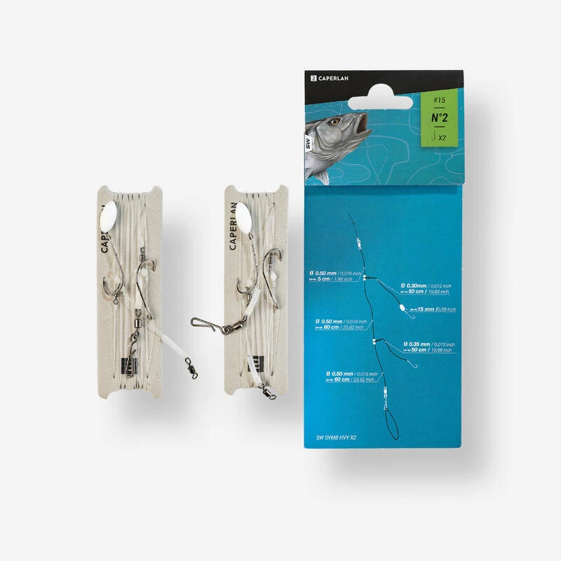 Bas De Ligne De Pêche En Surfcasting SYMB HVY X2 N°2 1 Bas De Ligne De Pêche En Surfcasting SYMB HVY X2 N°2