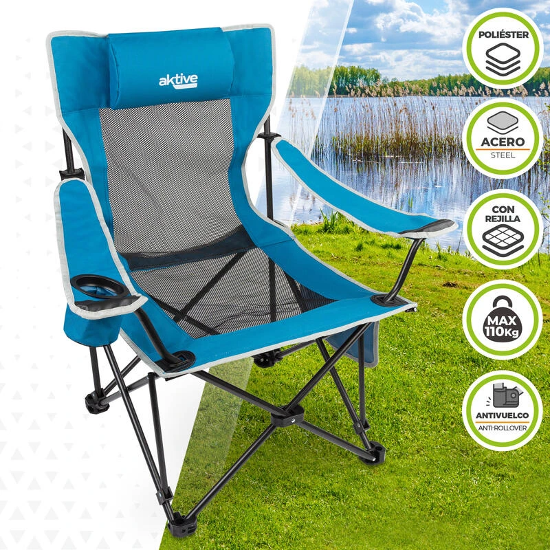 Chaise Longue Pliante De Camping Aktive 2 Chaise Longue Pliante De Camping Aktive – Image 2