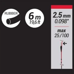 ELASTIQUE PLEIN 2,5 MM 6M 6 ELASTIQUE PLEIN 2,5 MM 6M -Philippe Pêche elastique plein 25 mm 6m 2