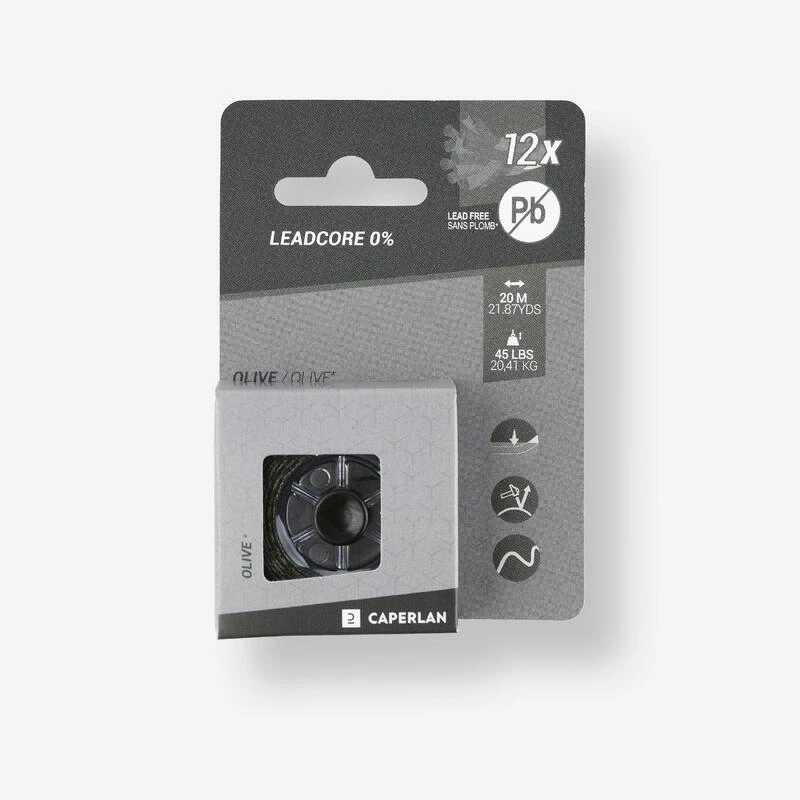 Leadcore 0% Olive 45lbs 20m Pêche De La Carpe 1 Leadcore 0% Olive 45lbs 20m Pêche De La Carpe