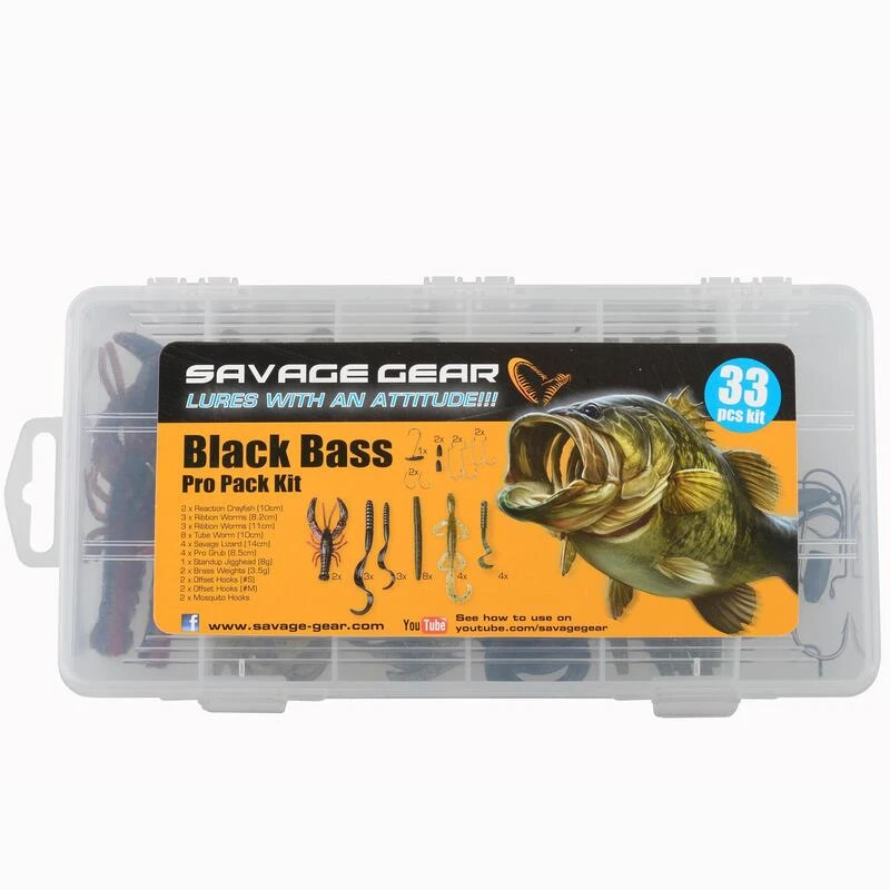 Savage Gear LEURRES SOUPLES PÊCHE PRO PACK KIT BLACK BASS 2 Savage Gear LEURRES SOUPLES PÊCHE PRO PACK KIT BLACK BASS – Image 2
