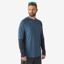 Tee-shirt De Pêche Anti-UV 500 Capuche Bleu 7 Tee-shirt De Pêche Anti-UV 500 Capuche Bleu -Philippe Pêche tee shirt de peche anti uv 500 capuche bleu 1