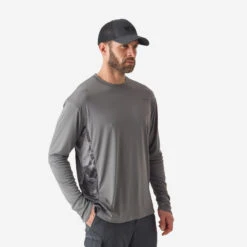 Tee-shirt De Pêche Anti-UV 500 Gris 7 Tee-shirt De Pêche Anti-UV 500 Gris -Philippe Pêche tee shirt de peche anti uv 500 gris 1