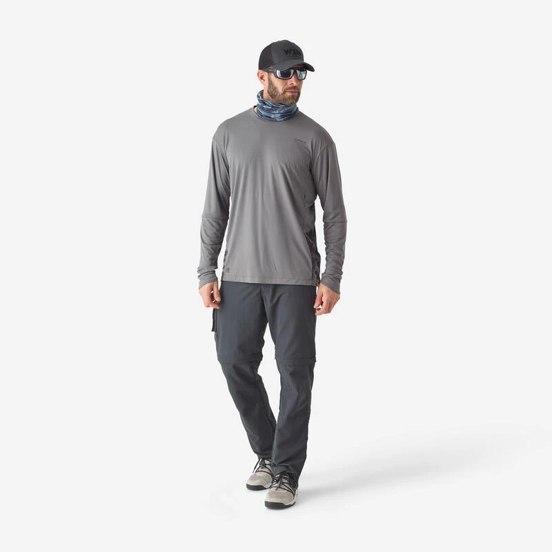 Tee-shirt De Pêche Anti-UV 500 Gris 4 Tee-shirt De Pêche Anti-UV 500 Gris – Image 4