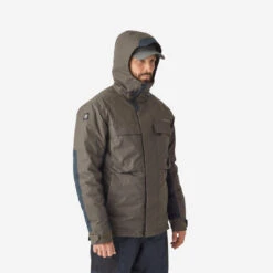 Veste De Pêche Imperméable Chaude Homme - FJ 500 TH Kaki -Philippe Pêche veste de peche impermeable chaude homme fj 500 th kaki 2